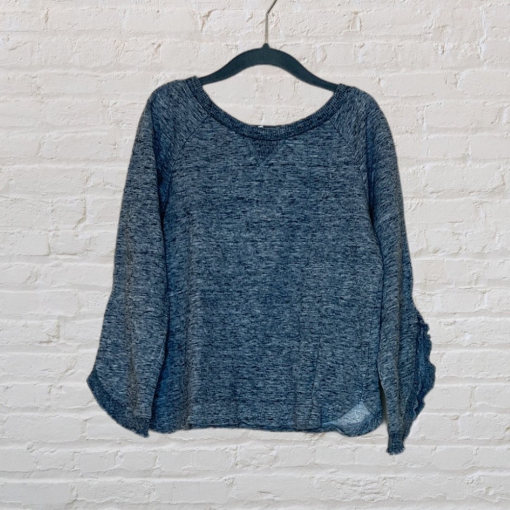 Splendid Marled Ruffle Sleeve Sweater​